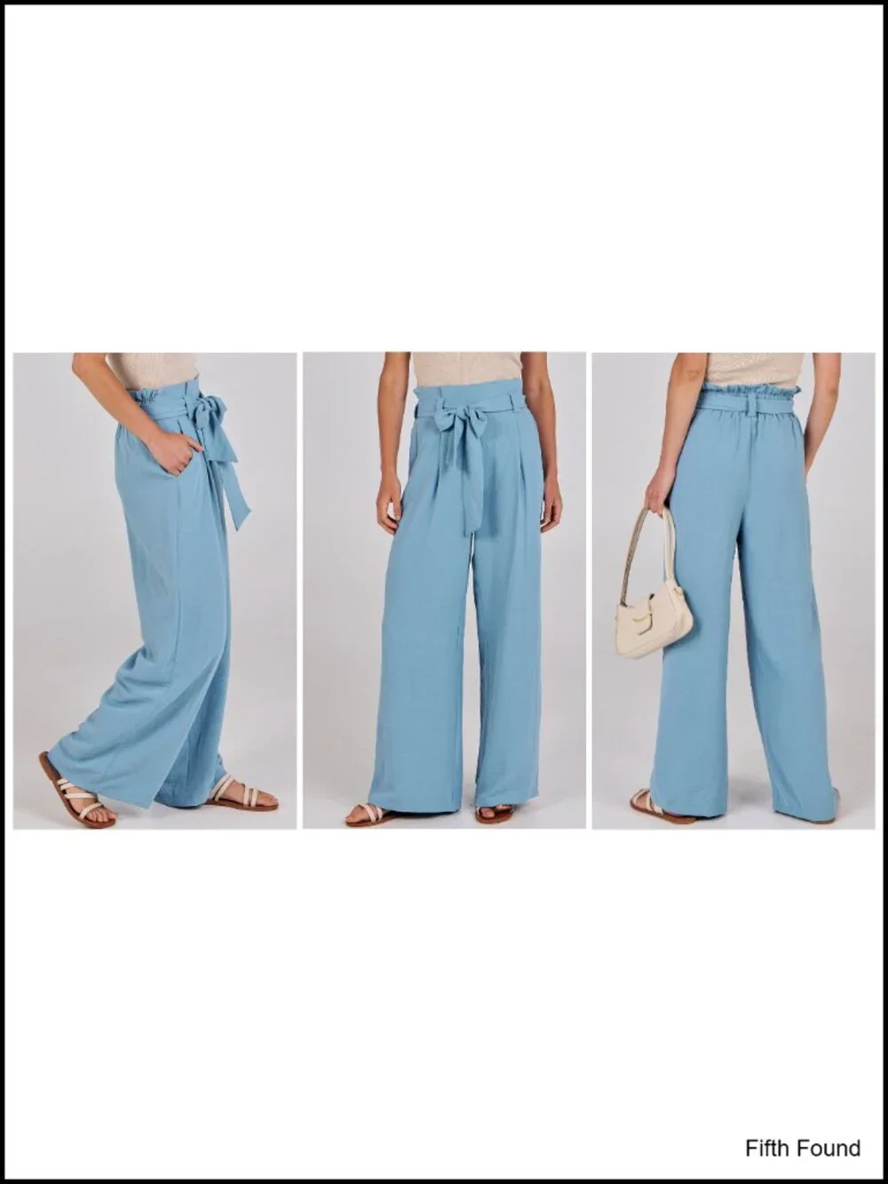 Wide Leg Pants with Belt, High Waist Business Casual Trousers, Lightweight